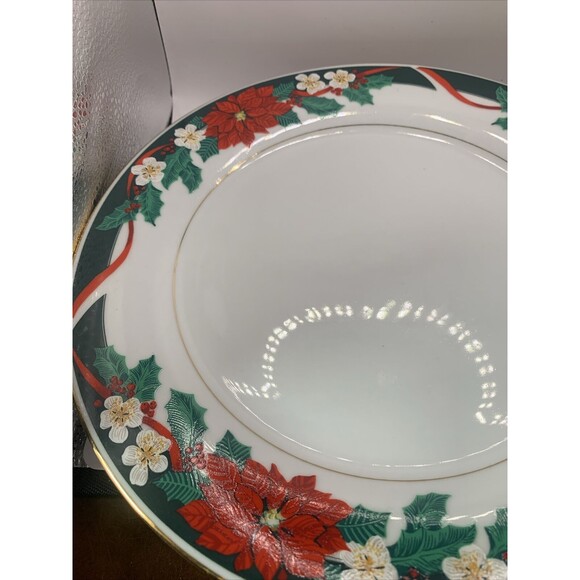 Tienshan Fine China “Deck The Halls” Set of 3 Christmas Dinner Plates 10.5" - Picture 2 of 3